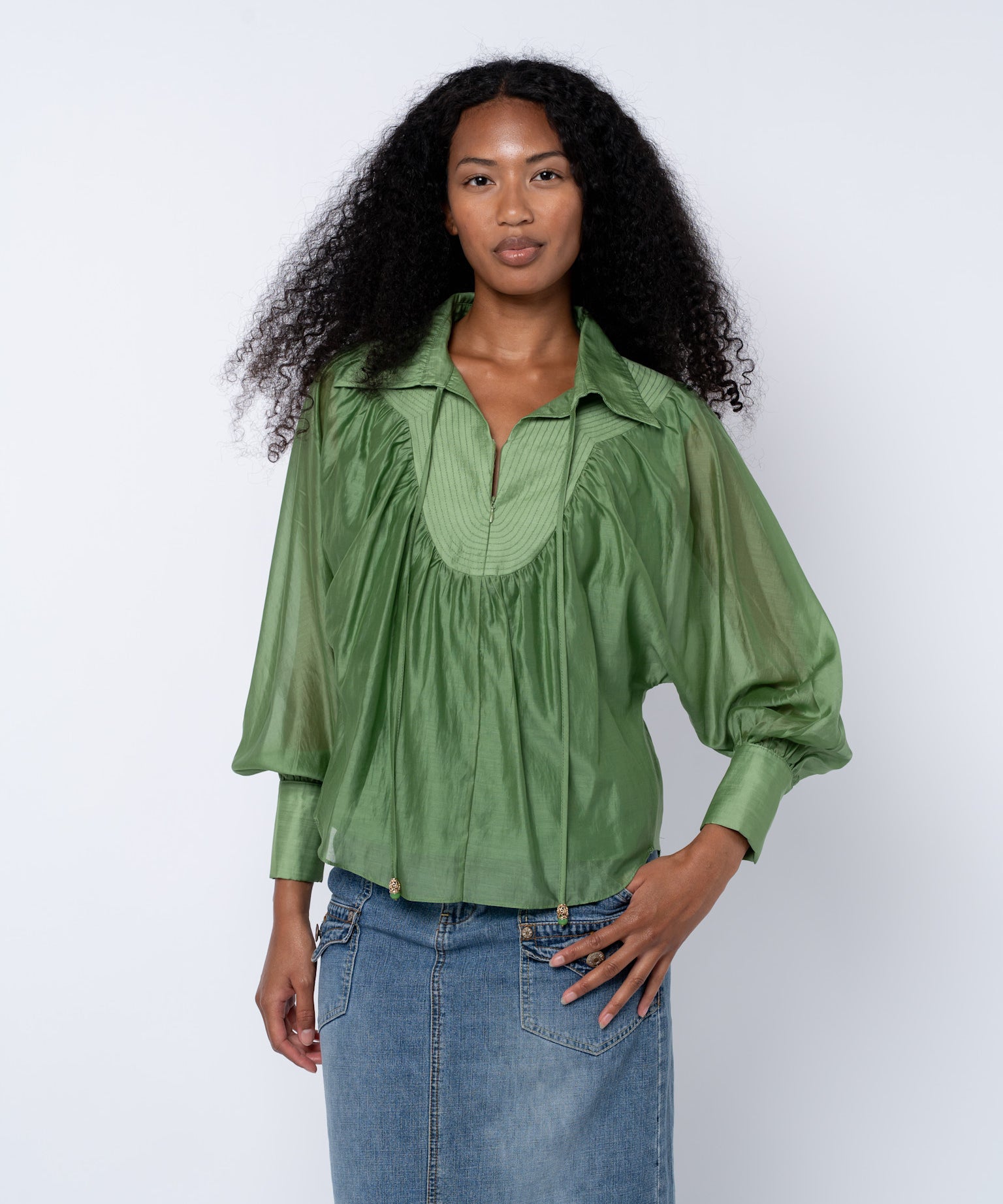 JENN SILKY STITCH BLOUSE
