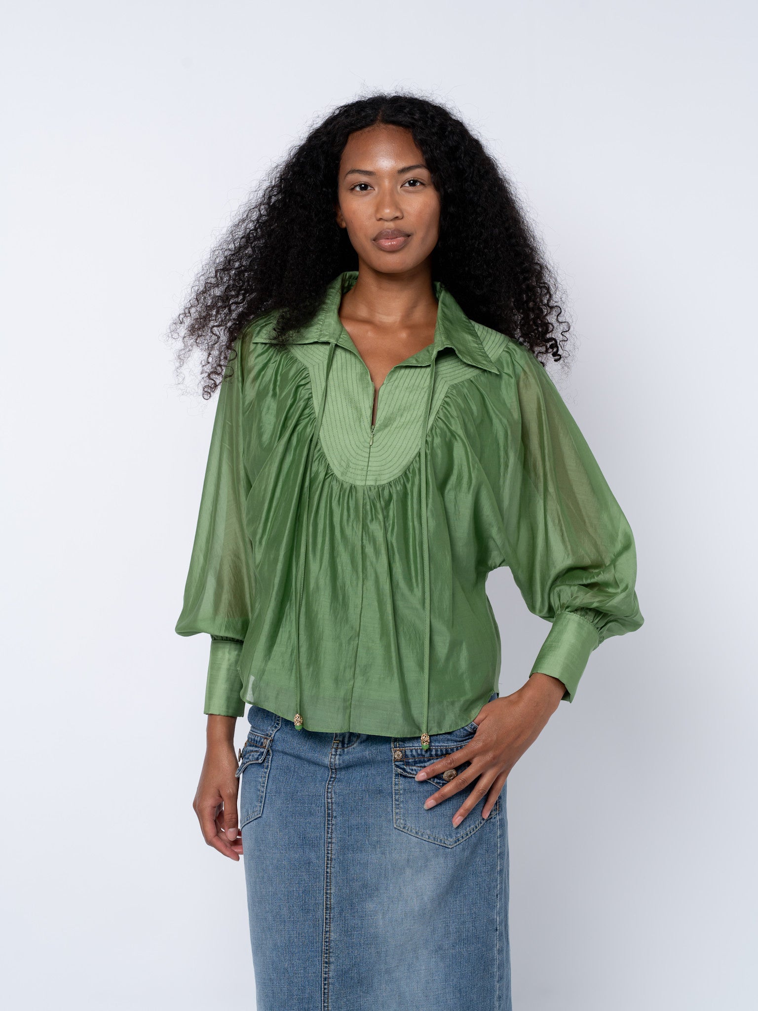 JENN SILKY STITCH BLOUSE