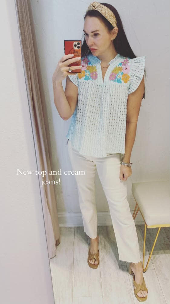 Embroidered Floral Top