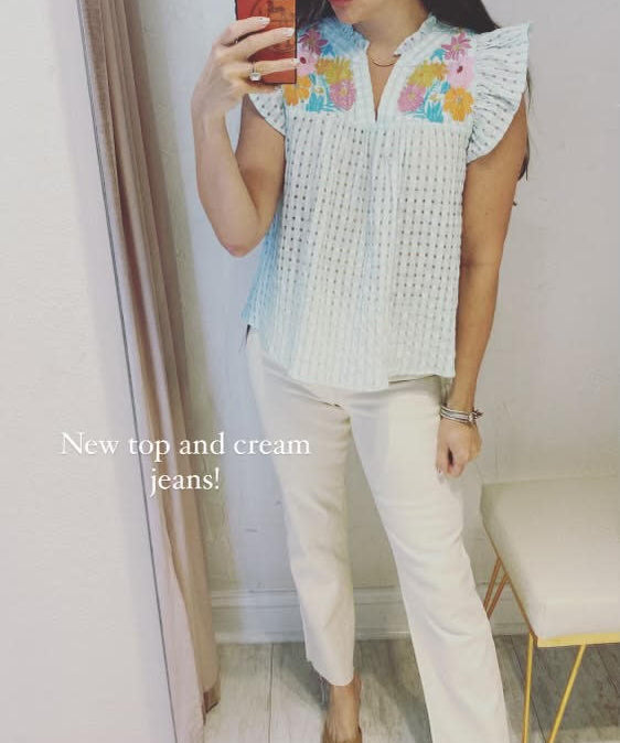 Embroidered Floral Top