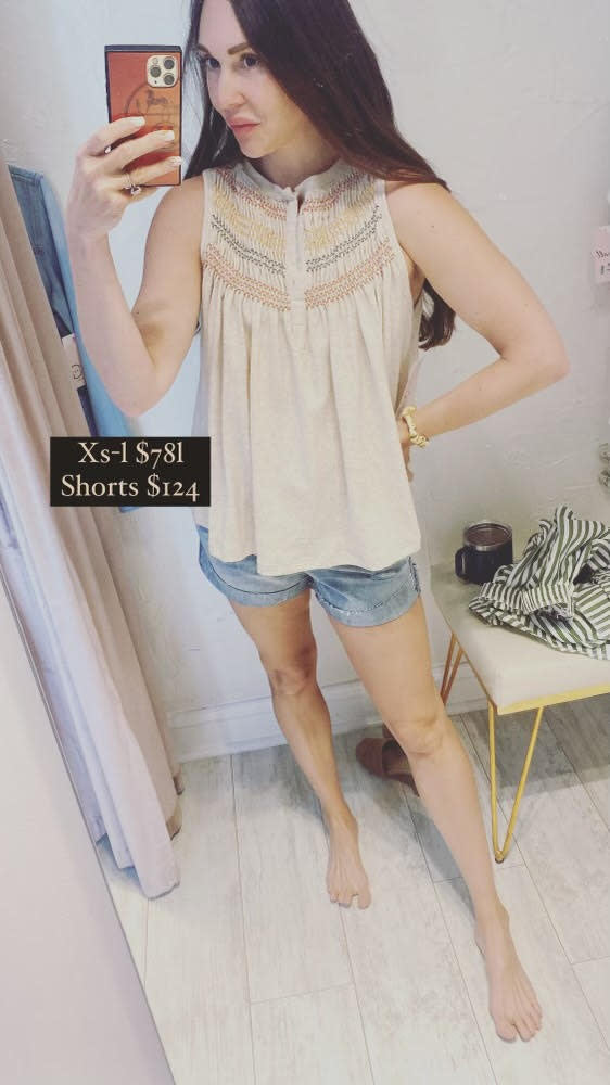 SMOCKED ZIG ZAG SLVLS TOP