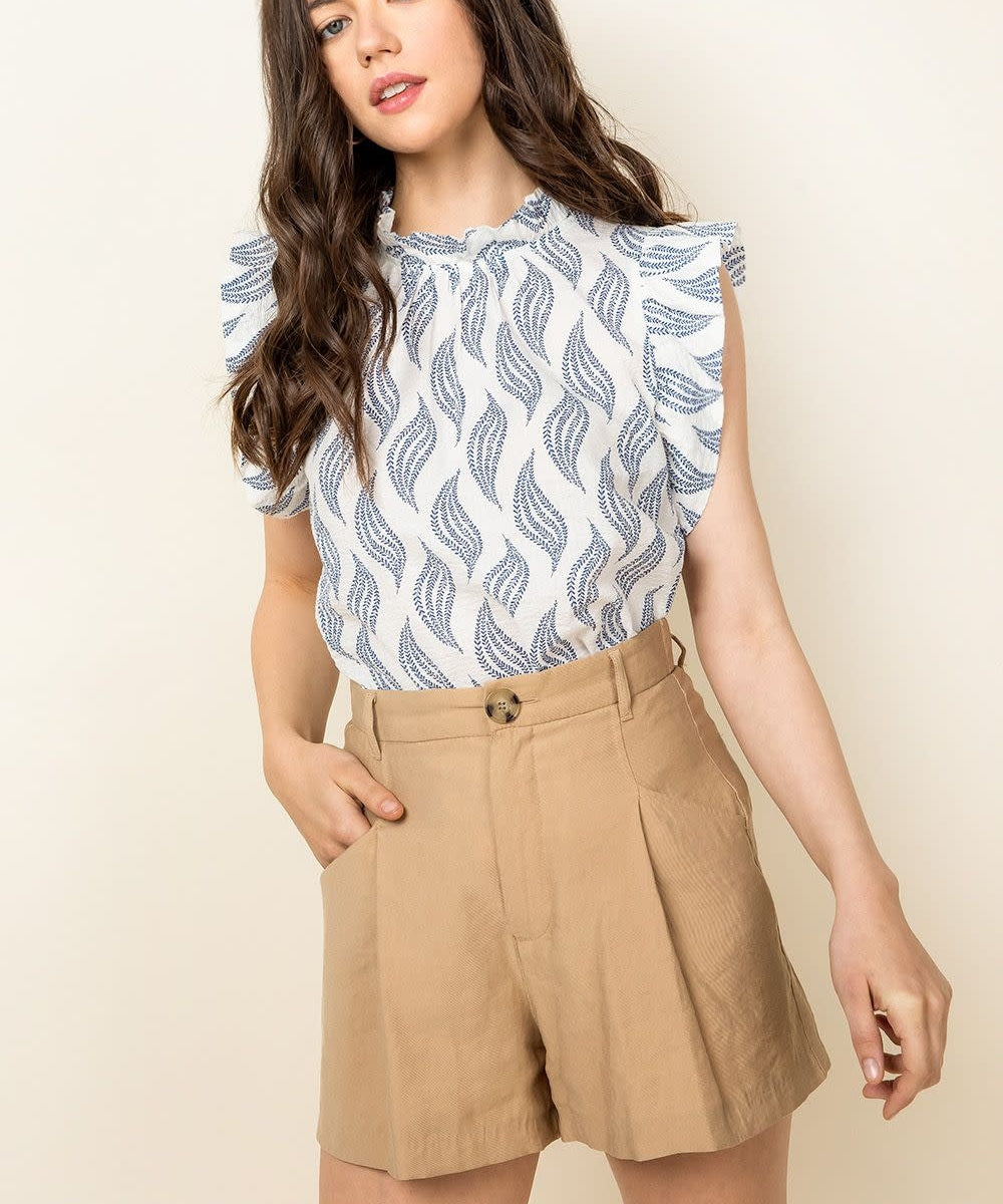 WISPY PRINT SSLV TOP