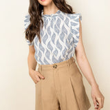 WISPY PRINT SSLV TOP