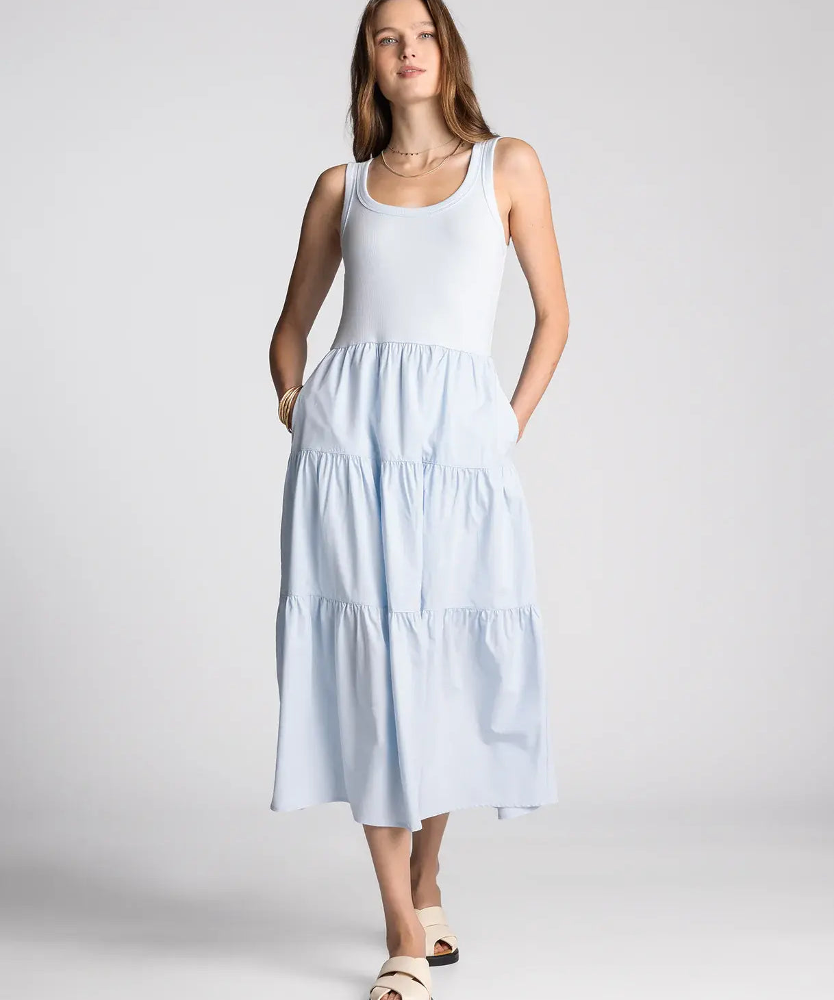 SOLENNE SMOCKED MIDI