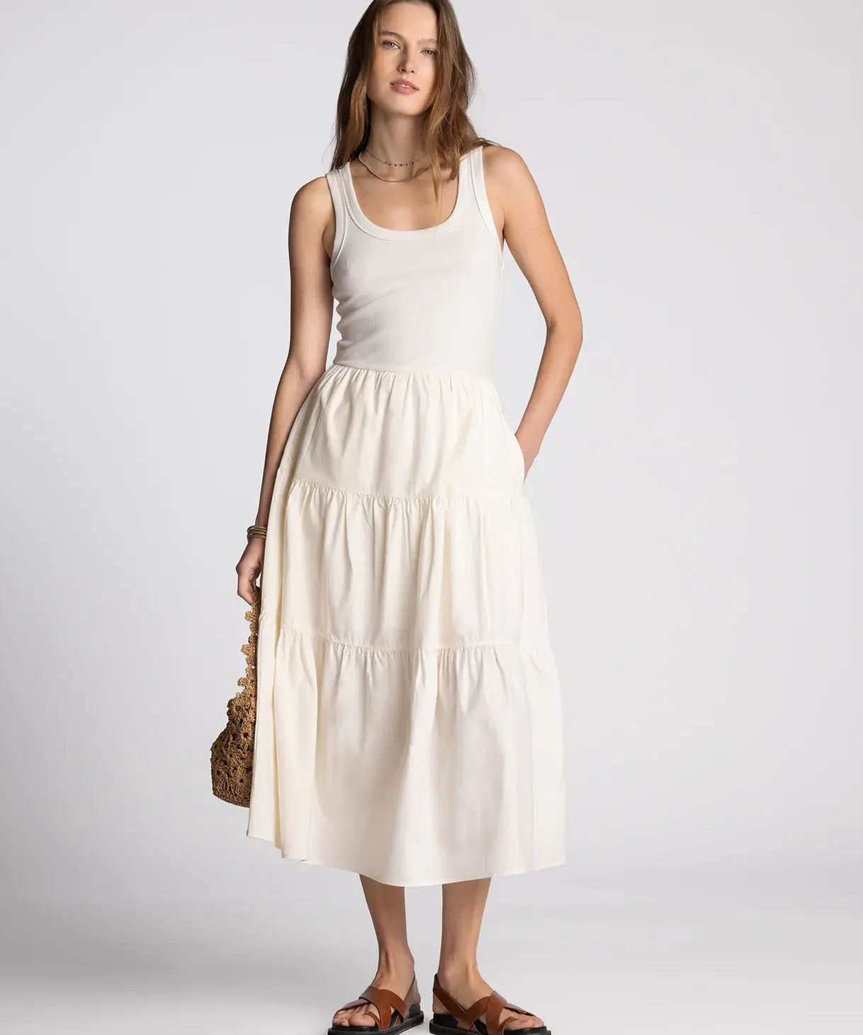 SOLENNE SMOCKED MIDI