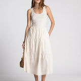 SOLENNE SMOCKED MIDI