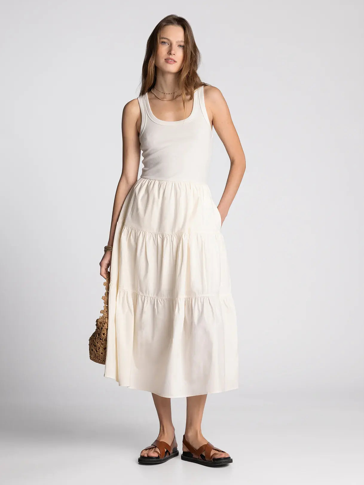 SOLENNE SMOCKED MIDI