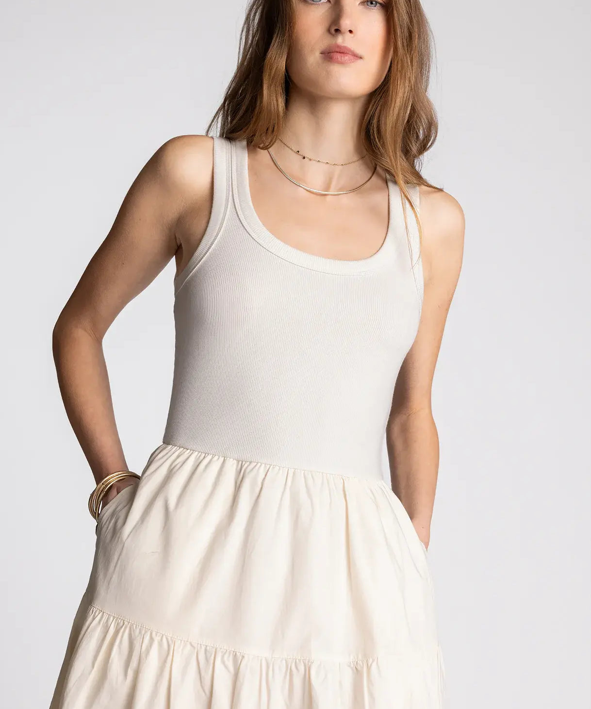 SOLENNE SMOCKED MIDI