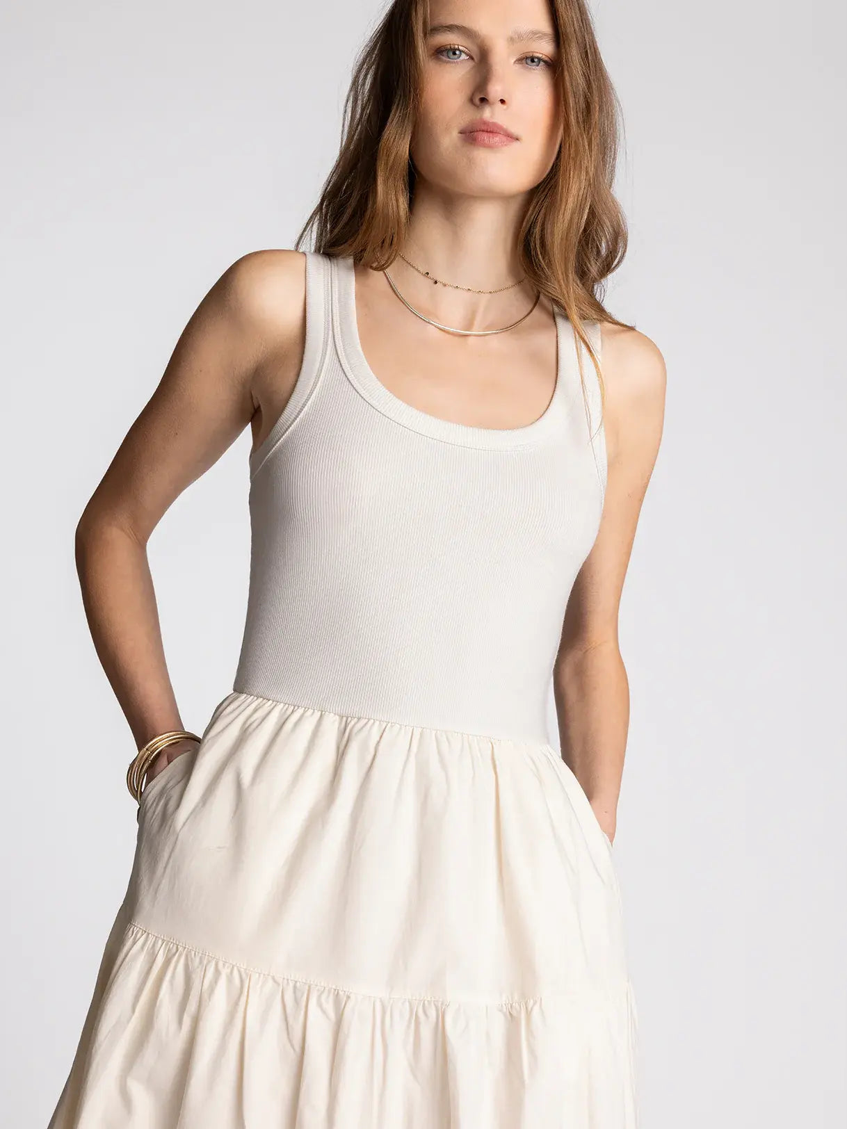 SOLENNE SMOCKED MIDI