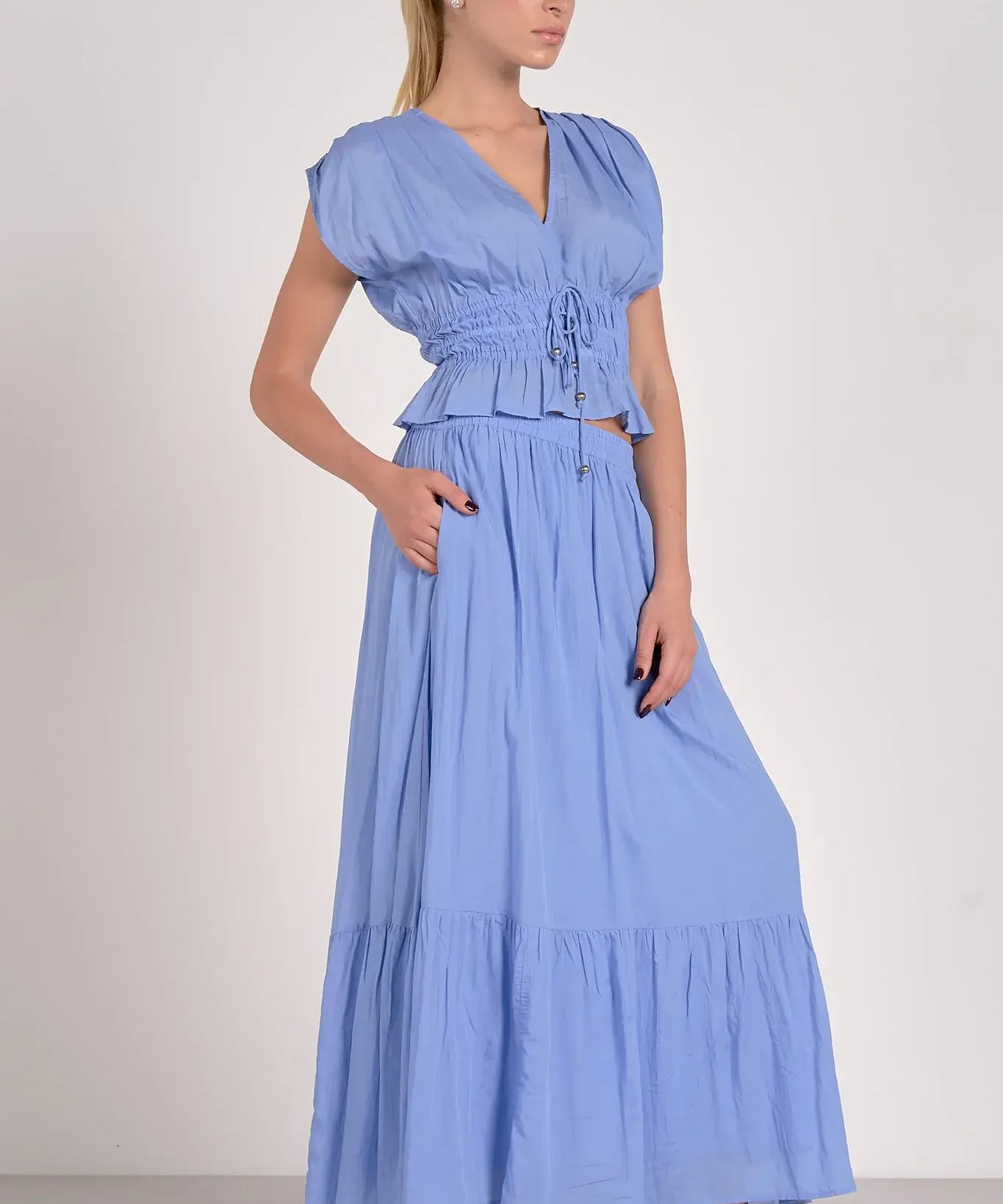 ELASTIC WAIST SKIRT AND TOP SET