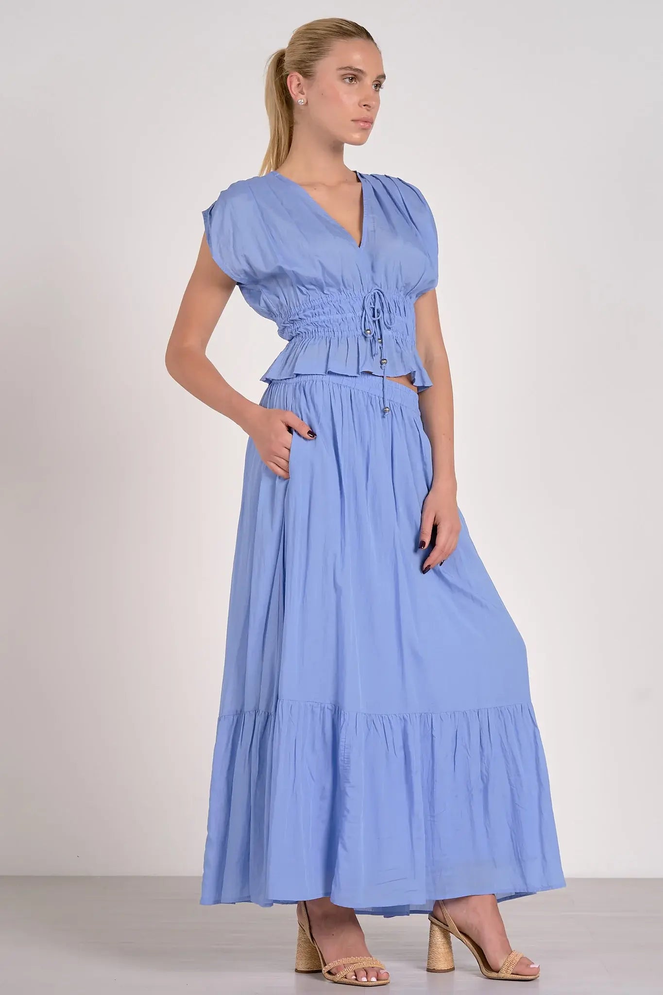 ELASTIC WAIST SKIRT AND TOP SET