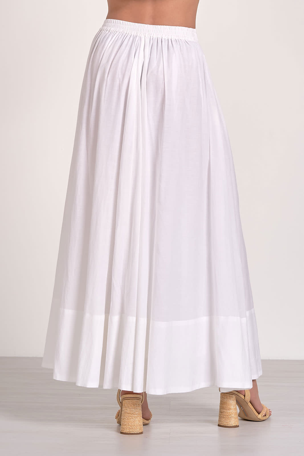 ELASTIC WAIST SKIRT W/ ONE TIER