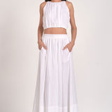 ELASTIC WAIST SKIRT W/ ONE TIER