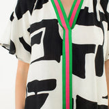 SSLV GEOMETRIC PRINT BLOUSE