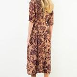 Tie Waist Flower Print Dress