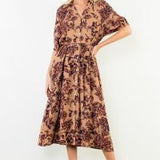 Tie Waist Flower Print Dress
