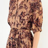 Tie Waist Flower Print Dress