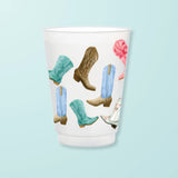 6 PACK OF FROSTED CUPS - COWBOY BOOTS
