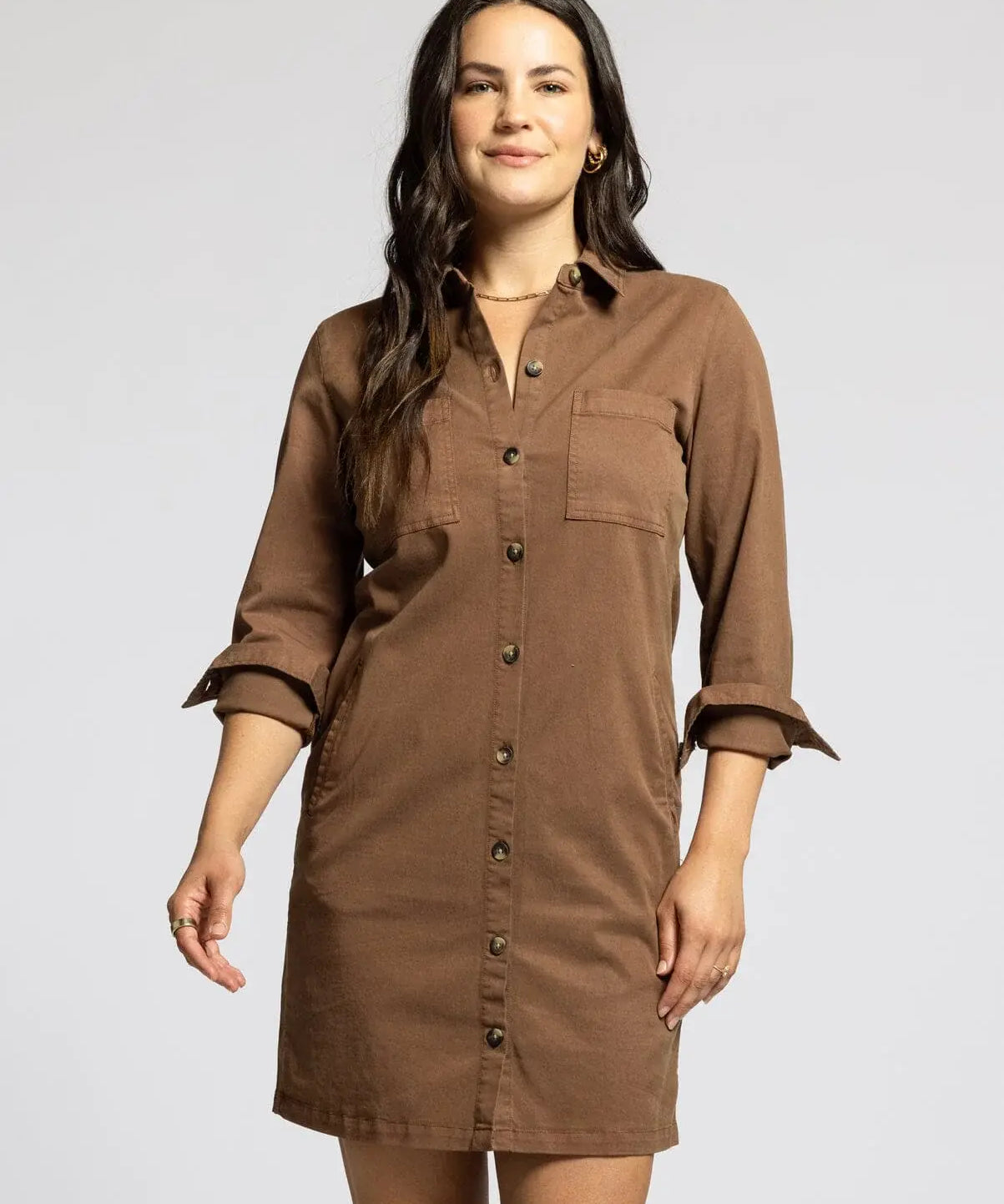 ZULA BUTTON DOWN MINI DRESS