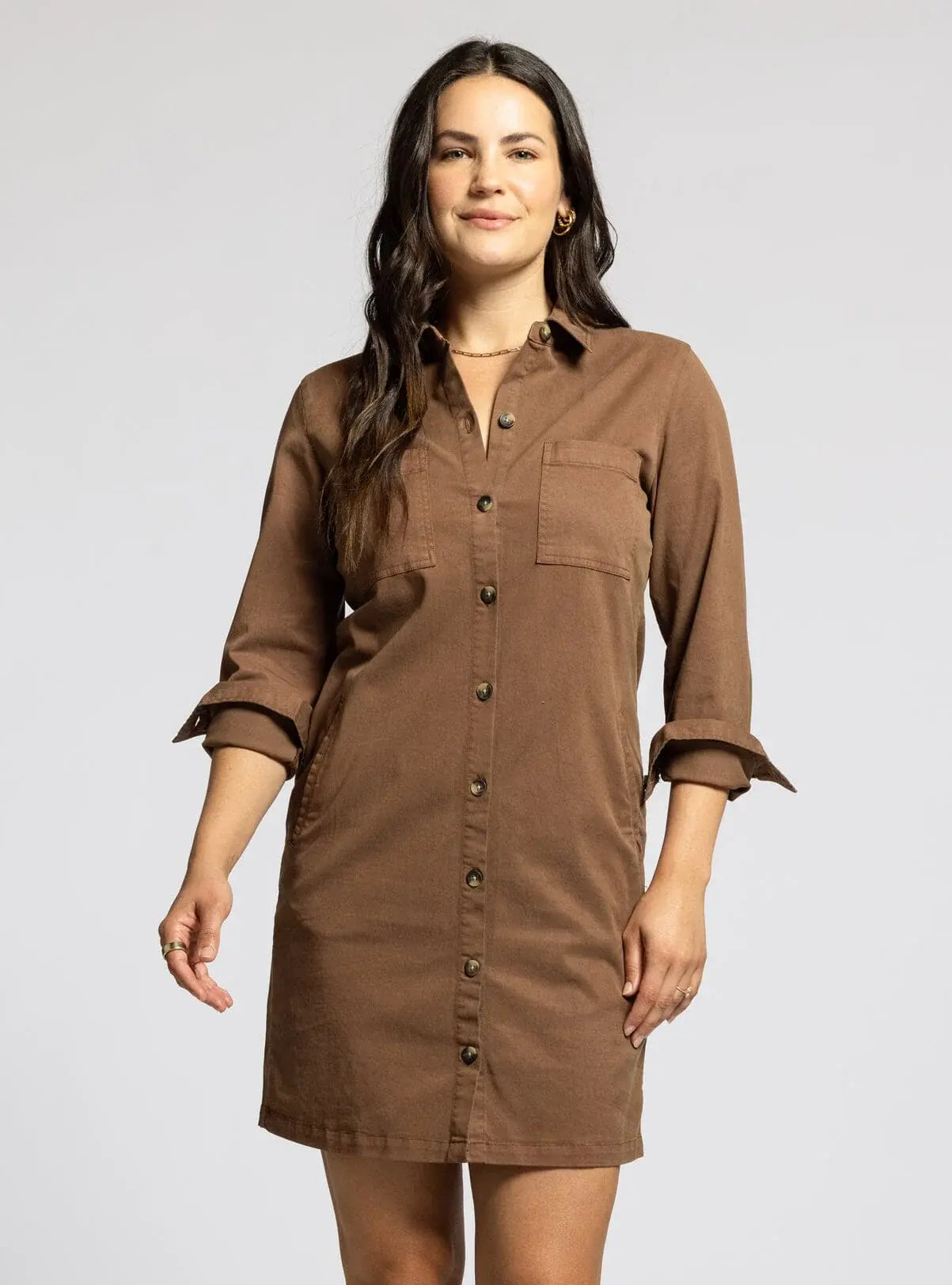 ZULA BUTTON DOWN MINI DRESS